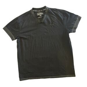 Nick Danger Men's XL Black V-Neck T-Shirt Flex Stretch Logo Tee Streetwear